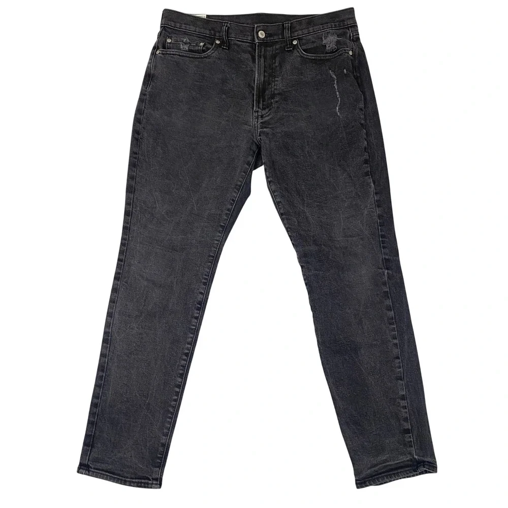 Abercrombie & Fitch Athletic Slim Distressed Jeans Mens 33 Washed Black